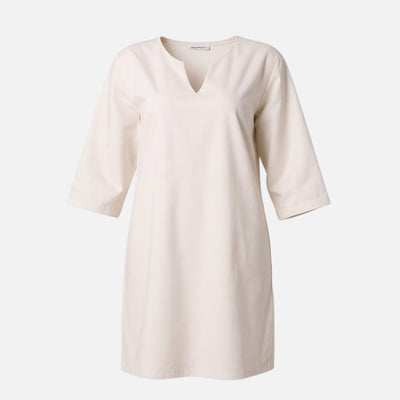 Mivora London | Women's Elegant V-Neck Midi Dress with 3/4 Sleeves