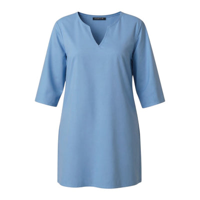 Mivora London | Women's Elegant V-Neck Midi Dress with 3/4 Sleeves