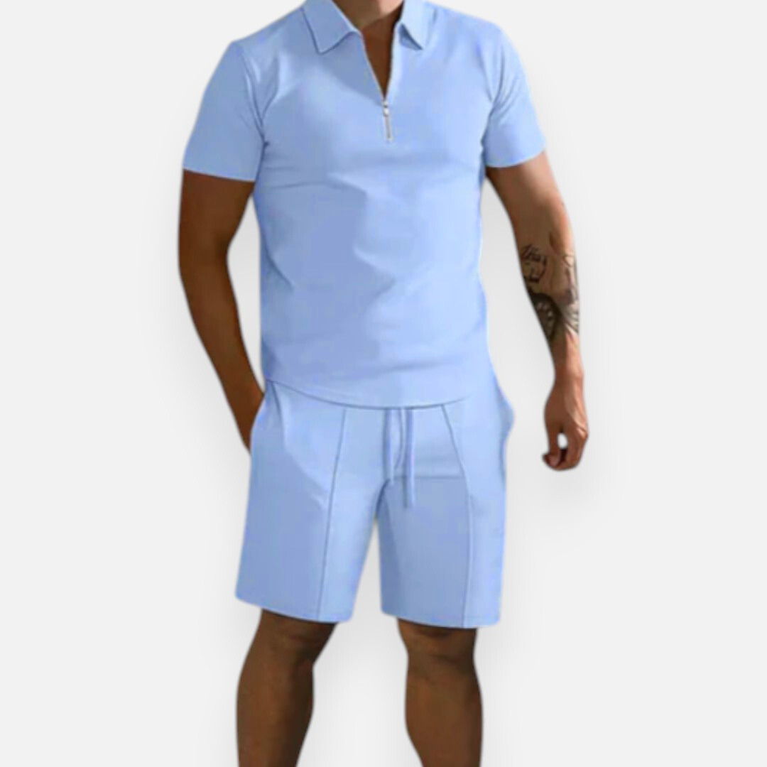 Mivora London | Men's 2-Piece Polo Shirt And Shorts Set In Regular Fit