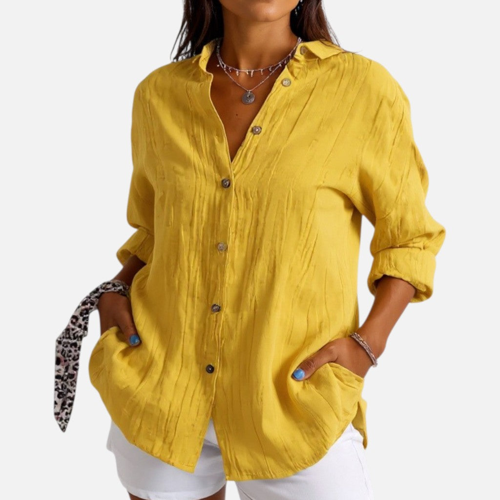 Mivora London | Women's Classic Button-Down Shirt With Long Sleeves