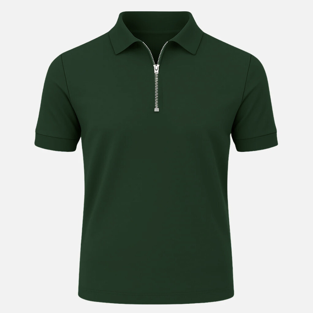 Mivora London | Men’s Casual Slim Fit Zippered Polo Shirt