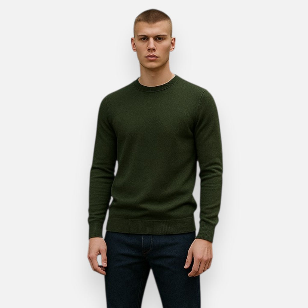 Mivora London | Men’s Knitted Crew Neck Sweater – Classic Comfort