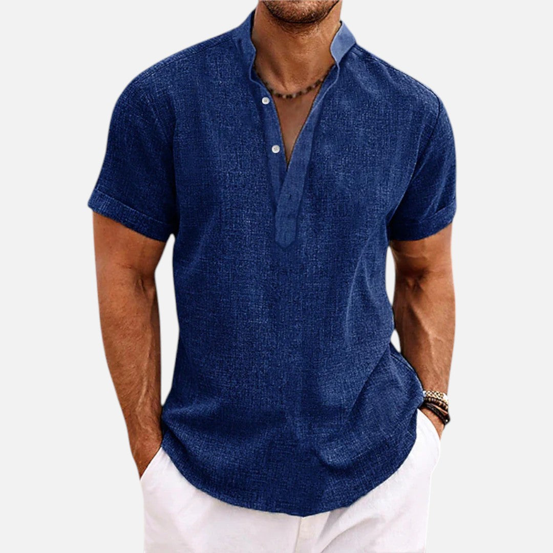 Mivora London | Men's Comfortable V-Neck Short Sleeve Polo Shirt