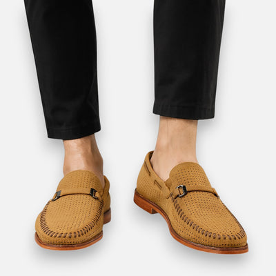 Mivora London | Men’s Suede Slip-On Shoes with Cushioned Insole & Metal Clasp