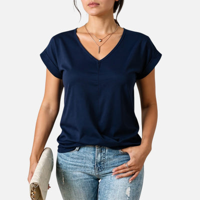 Mivora London | Women’s Lightweight Short-Sleeve Blouse – Relaxed Fit