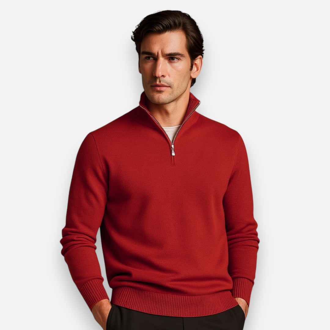 Mivora London | Men’s Half-Zip Regular Fit Long Sleeve Shirt