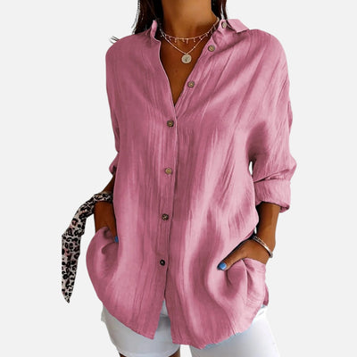 Mivora London | Women's Classic Button-Down Shirt With Long Sleeves