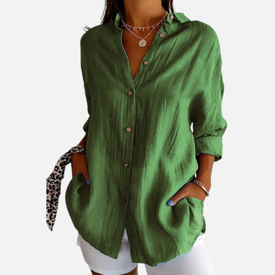 Mivora London | Women's Classic Button-Down Shirt With Long Sleeves
