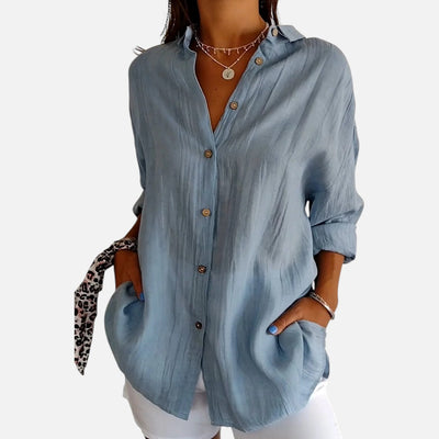 Mivora London | Women's Classic Button-Down Shirt With Long Sleeves