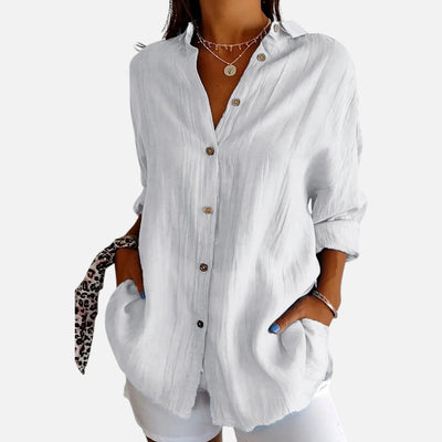 Mivora London | Women's Classic Button-Down Shirt With Long Sleeves