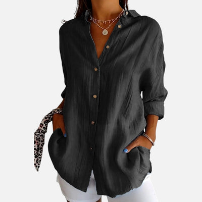 Mivora London | Women's Classic Button-Down Shirt With Long Sleeves