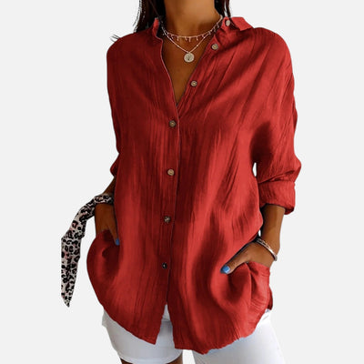 Mivora London | Women's Classic Button-Down Shirt With Long Sleeves