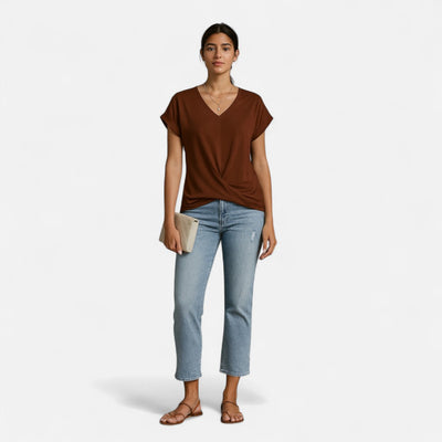 Mivora London | Women’s Lightweight Short-Sleeve Blouse – Relaxed Fit