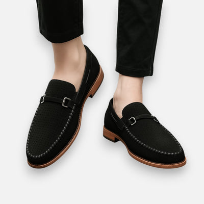 Mivora London | Men’s Suede Slip-On Shoes with Cushioned Insole & Metal Clasp