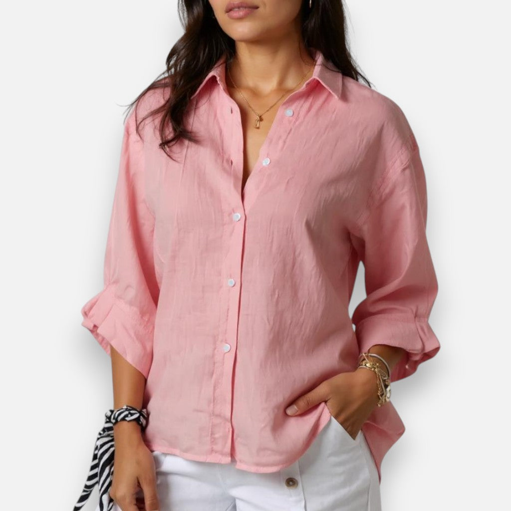Mivora London | Women’s Casual Button-Up Shirt With Breathable Lightweight Fabric