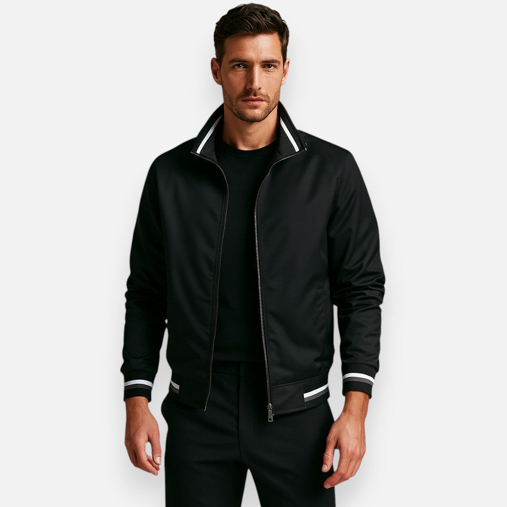 Mivora London | Men’s Stand-Collar Zip Jacket – Sleek & Warm