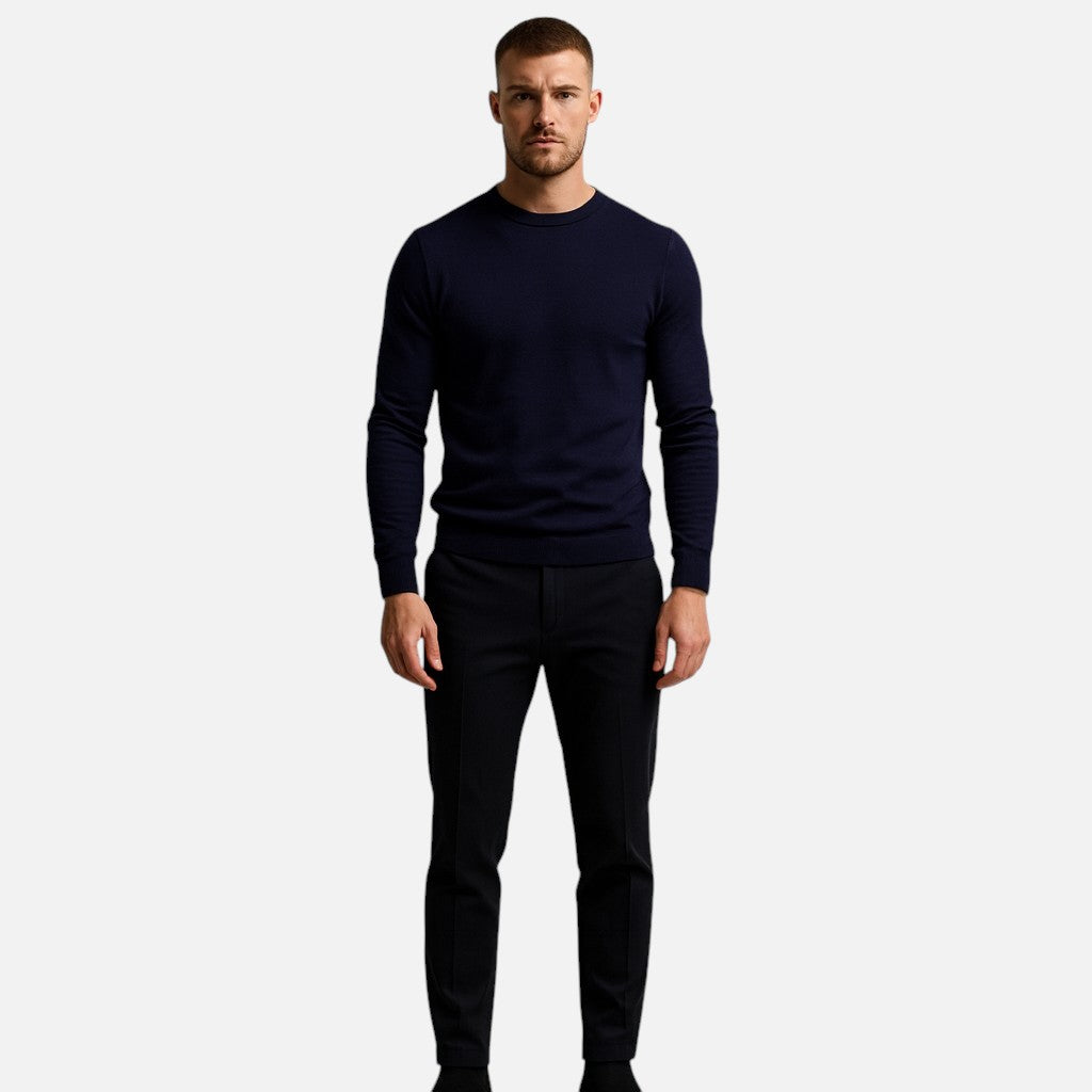 Mivora London | Men’s Knitted Crew Neck Sweater – Classic Comfort