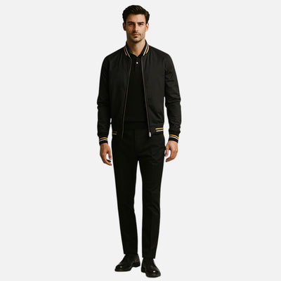Mivora London | Men’s Lightweight Bomber Jacket With Zip Closure And Ribbed Hems