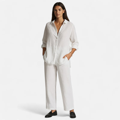 Mivora London | Women’s Casual Button-Up Shirt With Breathable Lightweight Fabric