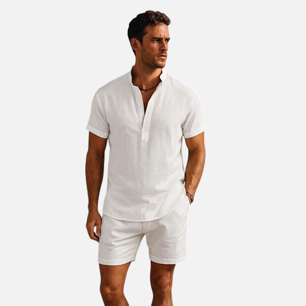 Mivora London | Men's Comfortable V-Neck Short Sleeve Polo Shirt