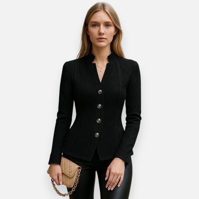 Mivora London | Women’s Textured Knit Blazer – Comfortable Everyday Wear