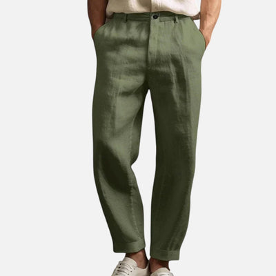 Mivora London | Men’s Casual Lightweight Summer Trousers With Elastic Waistband