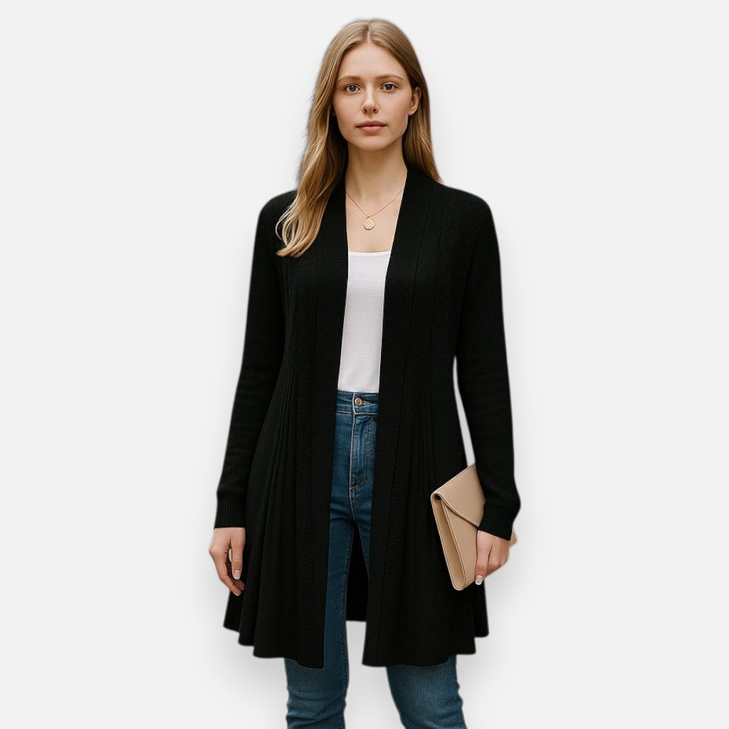 Mivora London | Women’s Pointelle Knit Cardigan – Delicate Elegance