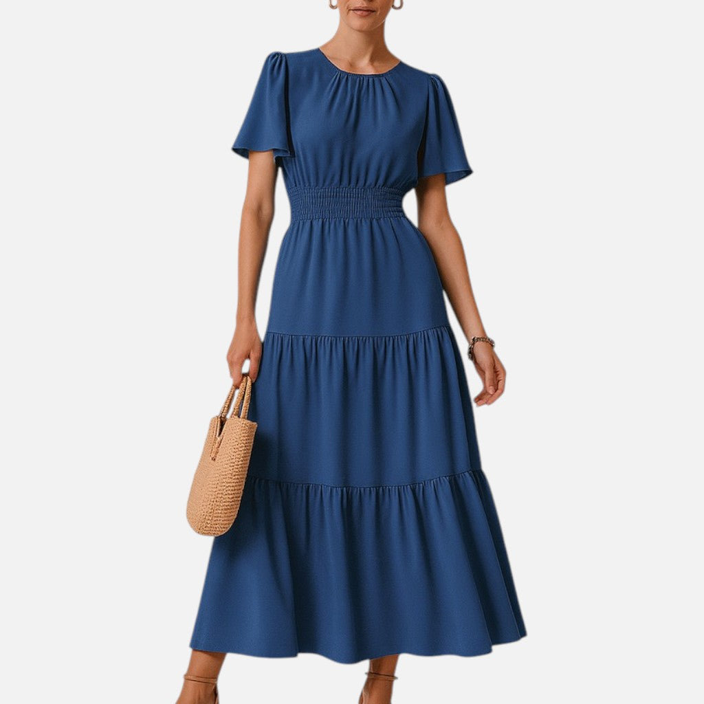 Mivora London | Women’s Elegant Pleated Long Dress