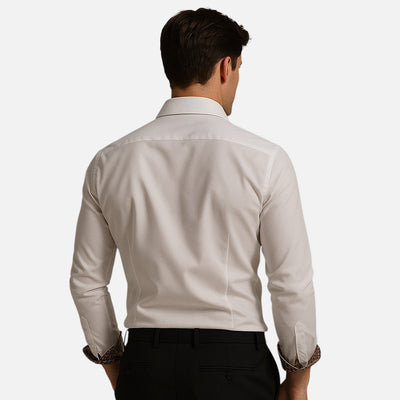 Mivora London | Men’s Modern Slim Fit Long Sleeve Shirt With Minimalist Design