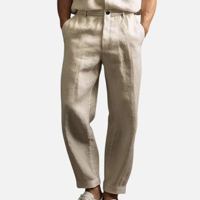 Mivora London | Men’s Casual Lightweight Summer Trousers With Elastic Waistband