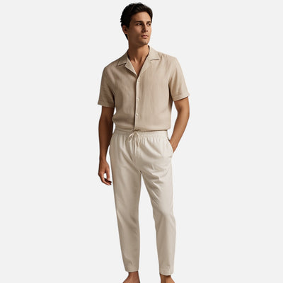 Mivora London | Men’s Casual Summer 2-Piece Set With Short-Sleeve Shirt And Matching Trousers