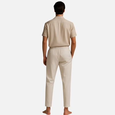 Mivora London | Men’s Casual Summer 2-Piece Set With Short-Sleeve Shirt And Matching Trousers