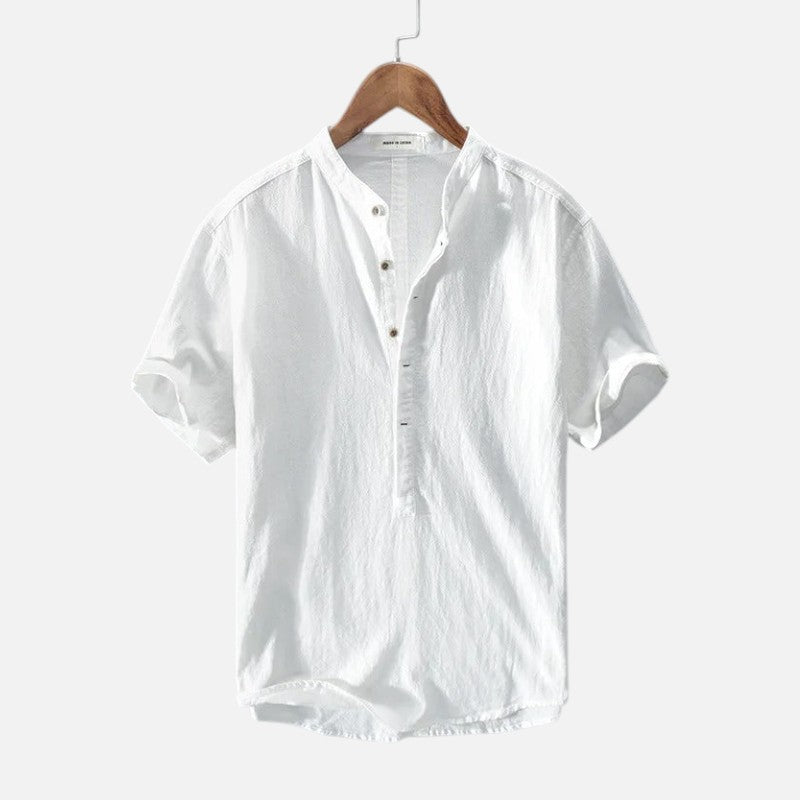 Mivora London | Men’s Slim Fit Short-Sleeve Shirt With Button Closure