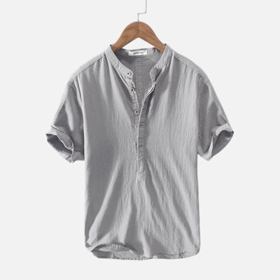 Mivora London | Men’s Slim Fit Short-Sleeve Shirt With Button Closure