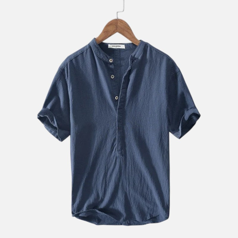 Mivora London | Men’s Slim Fit Short-Sleeve Shirt With Button Closure