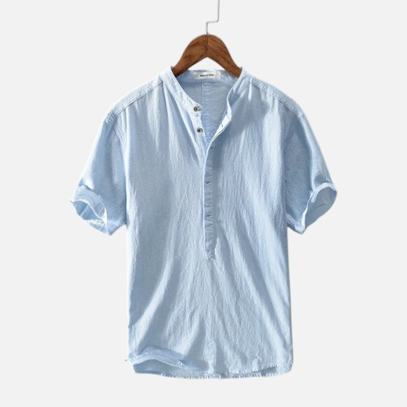 Mivora London | Men’s Slim Fit Short-Sleeve Shirt With Button Closure