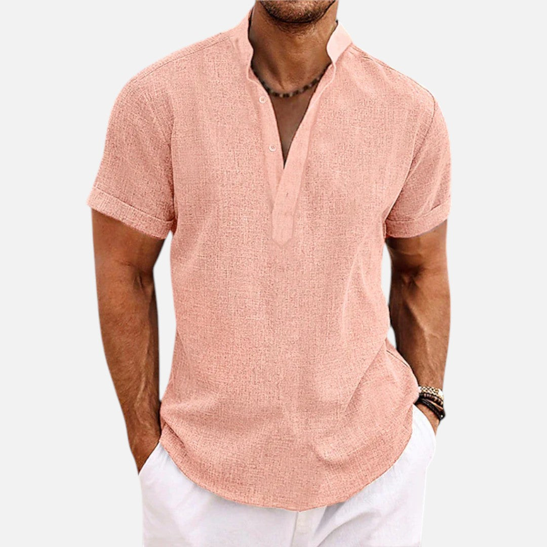 Mivora London | Men's Comfortable V-Neck Short Sleeve Polo Shirt