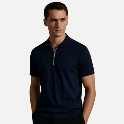 Mivora London | Men’s Casual Slim Fit Zippered Polo Shirt