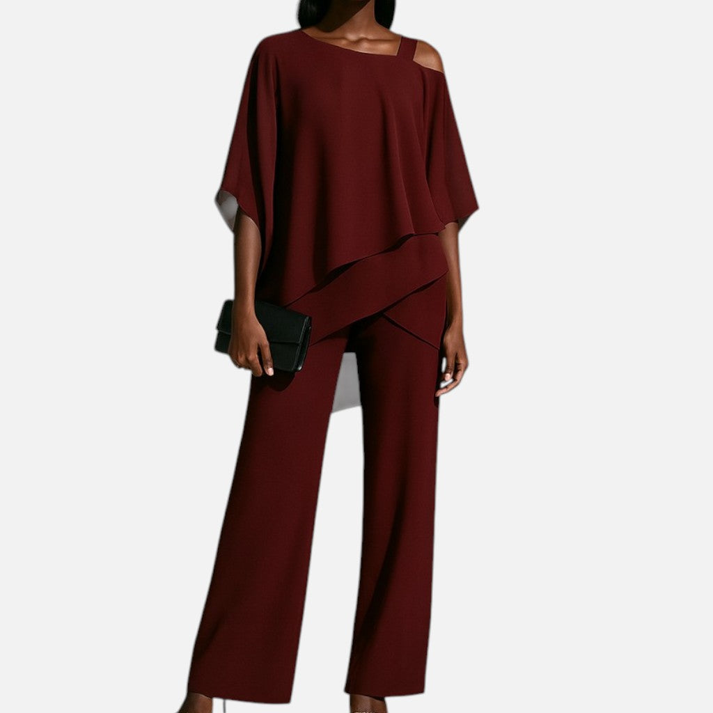 Mivora London | Women’s Cold‑Shoulder Flowy 2‑Piece Set