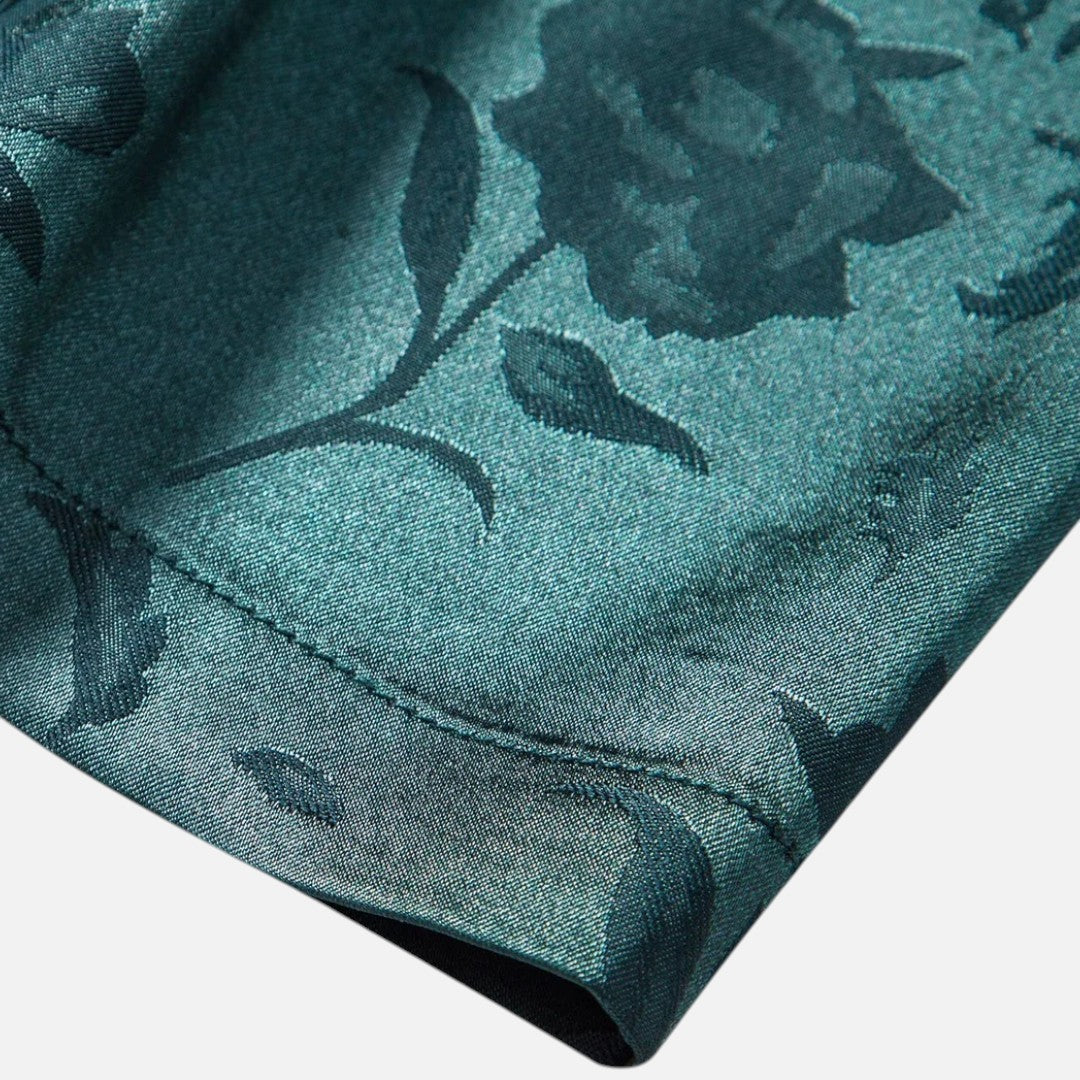Mivora London | Men’s Relaxed-Fit Floral Shirt in Midnight Rose