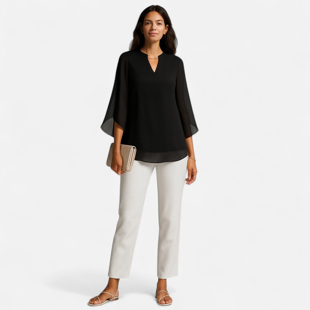 Mivora London | Women’s Lightweight Long-Sleeve Airy Blouse – Elegant and Breathable Design