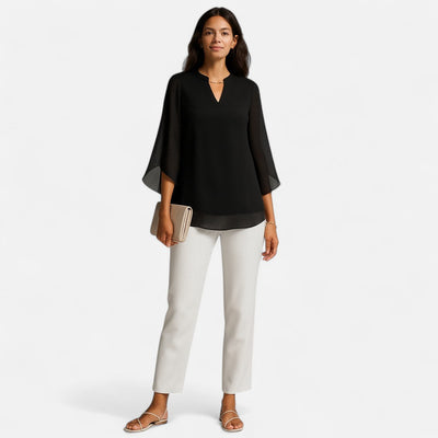 Mivora London | Women’s Lightweight Long-Sleeve Airy Blouse – Elegant and Breathable Design