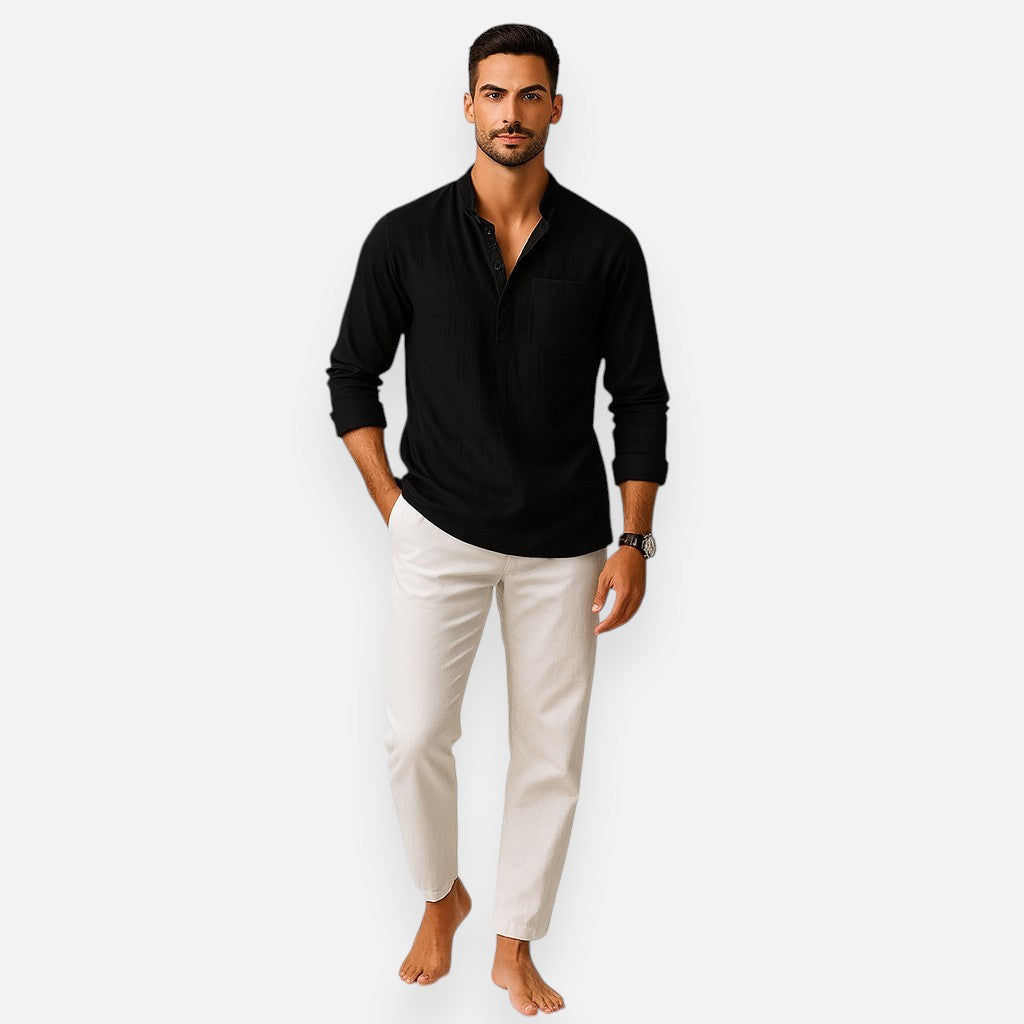 Mivora London | Men’s Lightweight Long Sleeve Shirt With Relaxed Fit