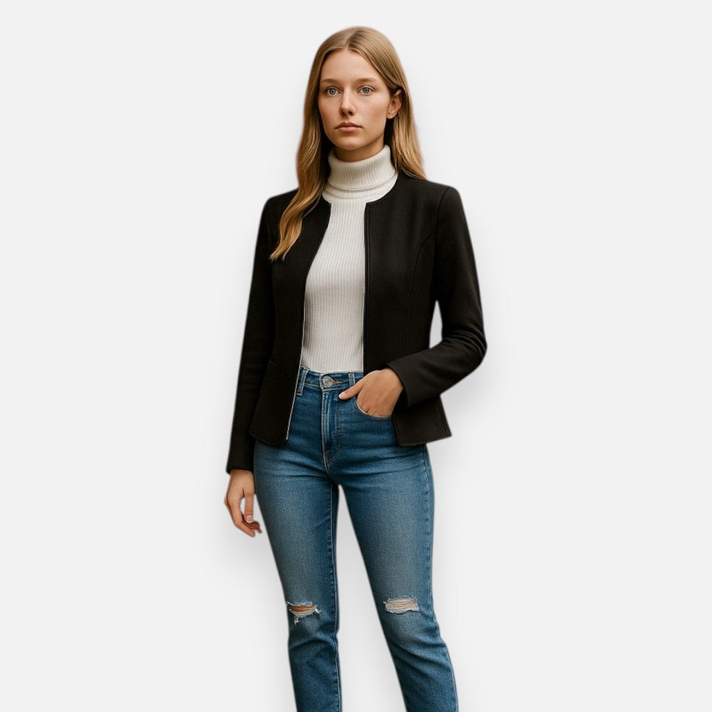 Mivora London | Women’s Soft-Touch Crew Jacket – Effortless Warmth